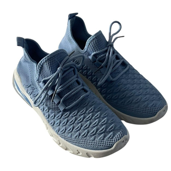 BM Collection Womens Blue 9 Shoes Mesh Lace Up Athletic Walking Comfort Sneakers - Picture 4 of 8